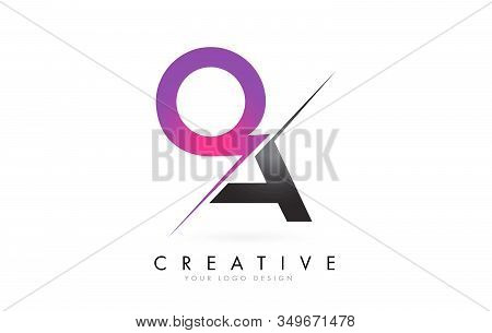Qa Q A Letter Logo With Color Block Design And Creative Cut. Creative Logo Design.