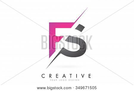 Fs F S Letter Logo With Colorblock Design And Creative Cut. Creative Logo Design.