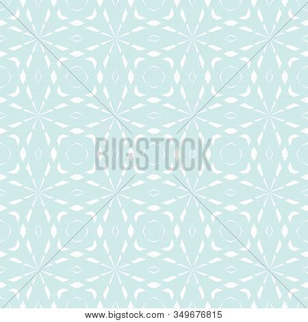 Vector Geometric Lines Seamless Texture. Abstract Light Blue And White Pattern. Subtle Ornament With