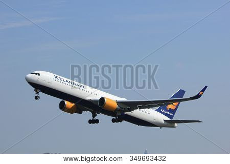 Amsterdam The Netherlands - May 6th, 2017: Tf-isn Icelandair Boeing 767-300 Takeoff From Polderbaan 