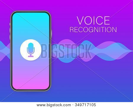 Personal Assistant And Voice Recognition Concept Gradient Vector Illustration Of Soundwave Intellige