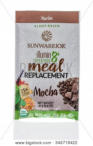 Winneconne, Wi - 1 February 2020 : A Package Of Sunwarrior Illumin8 Superfood Meal Replacement On An