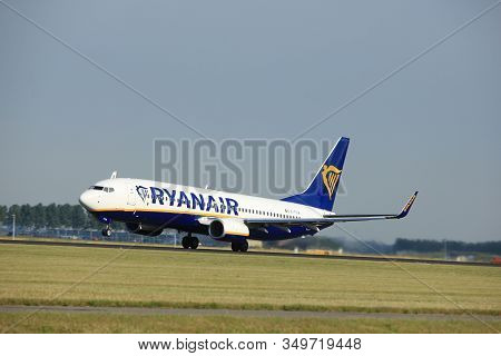 Amsterdam The Netherlands - July 6th, 2017: Ei-ftw Ryanair Boeing 737-800 Takeoff From Polderbaan Ru