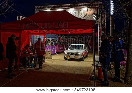 Valence, France, February 2, 2020 : Arrival Of Historic Monte-carlo Rally Stage. This 23rd Edition