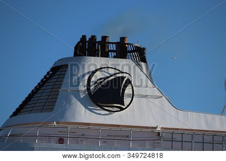 Ijmuiden, The Netherlands -june 30 Th 2018: Prinsendam Operated By Holland America Line, Detail Of F