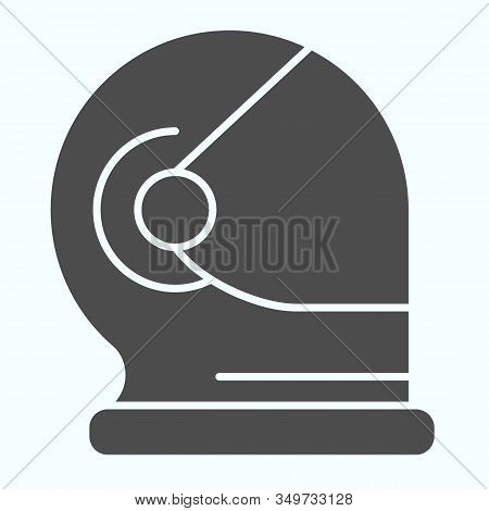 Astronauts Helmet Solid Icon. Cosmonaut Casque With Protective Glass. World Space Week Design Concep