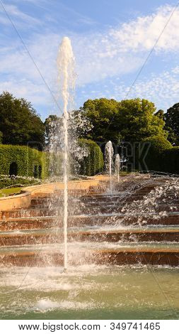 Alnwick, England - July 14:  The Grand Cascade Pictured On July 14, 2013 Is The Centrepiece Of Alnwi