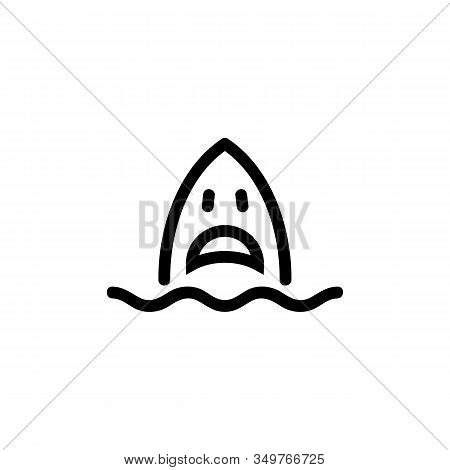 Shark Icon Vector. Thin Line Sign. Isolated Contour Symbol Illustration