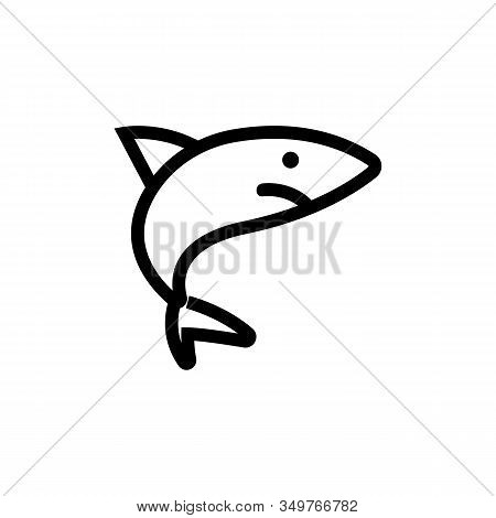 Shark Icon Vector. Thin Line Sign. Isolated Contour Symbol Illustration