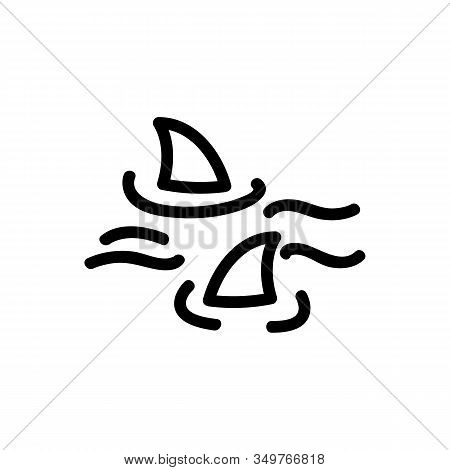 Shark Icon Vector. Thin Line Sign. Isolated Contour Symbol Illustration