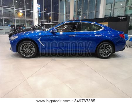 Hyundai Genesis G70 Car At Hyundai Motor Show On February 05, 2020 In Russia, Kazan, Decabrists Stre