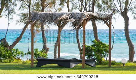 Mediterranean Sea In Horizon In The South On The Island Of Kos Greece