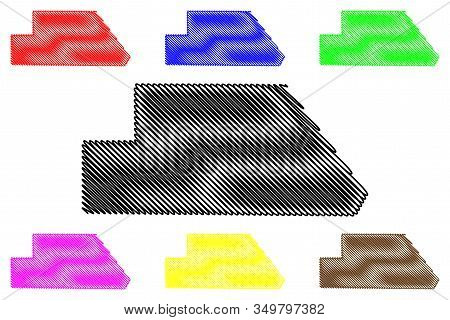 Ghanzi District (districts Of Botswana, Republic Of Botswana) Map Vector Illustration, Scribble Sket