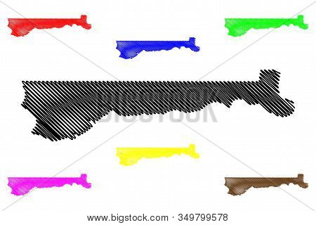 North Bank Division (subdivisions Of The Gambia, Republic Of The Gambia) Map Vector Illustration, Sc