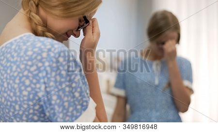 Upset Lady Dissatisfied With Mirror Reflection, Critical Attitude, Insecurities