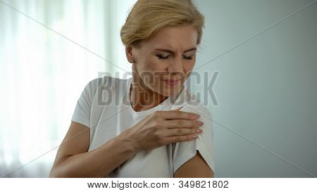 Beautiful Woman Suffering From Muscle Pain After Strenuous Exercise, Healthcare