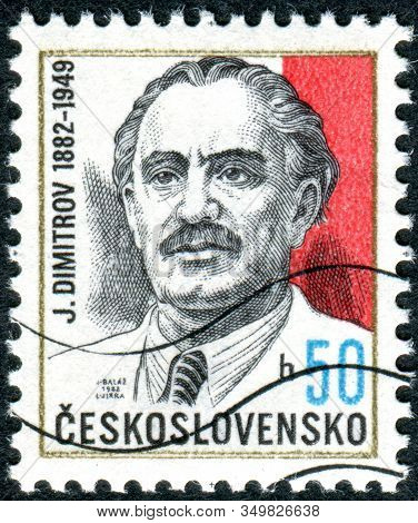 Czechoslovakia - Circa 1982: A Stamp Printed In Czechoslovakia, Depicts A Portrait Of The Bulgarian 