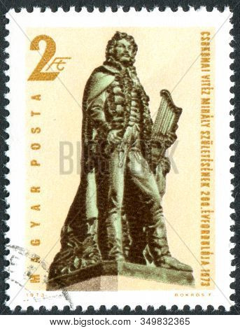 Hungary - Circa 1973: A Stamp Printed In Hungary, Depicts A Sculpture By Csokonai Mihaly Vitez, A Hu