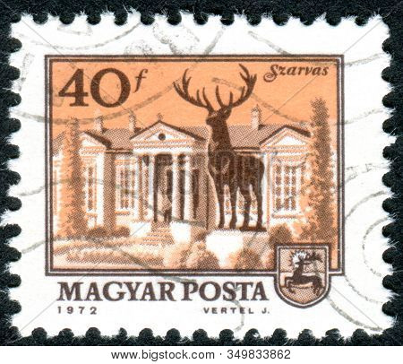 Hungary - Circa 1972: A Stamp Printed In Hungary, Depicted Szarvas, A Town In Bekes County, Circa 19