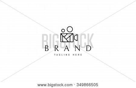 Vector Logo On Which The Abstract Image Of The Video Camera In The Center Of Which The Image Is The 
