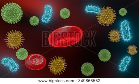 Pathogenic Viruses Causing Infection In Host Organism , Viral Disease Outbreak , For Background Or G