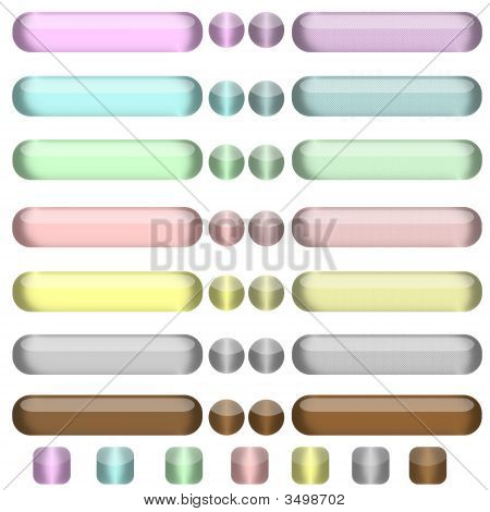 Pulsanti diversi Web metallo colorato