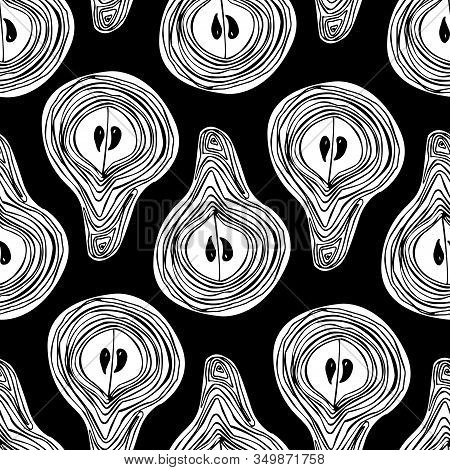 Pines Seamless Vector Black And White Pattern