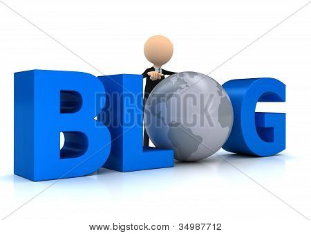 흰색 위에 세계와 단어 블로그