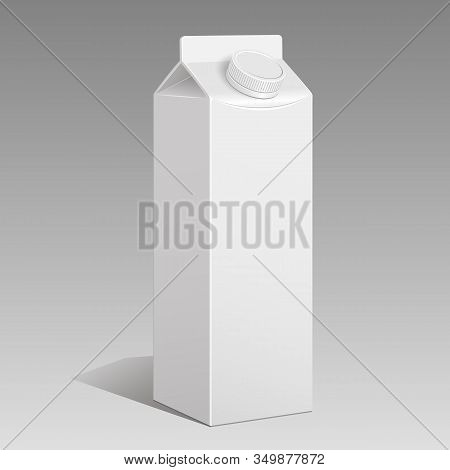 A Box Of Milk On A Gray, Isolated Background. Package. Vector Eps10.