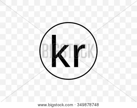 Icelandic Krona Icon. Vector Illustration, Flat Design