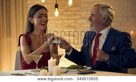 Sexy Young Female Taking Money Old Husband, Marriage Of Convenience, Mistress