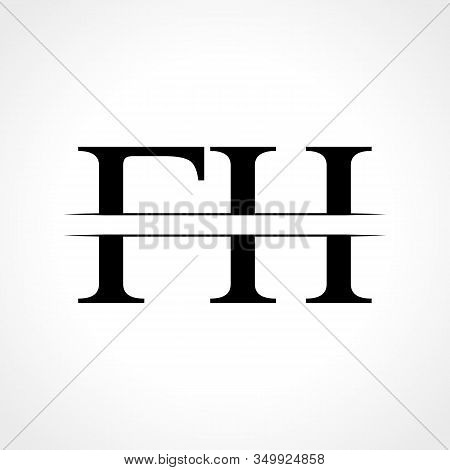Fh Letter Type Logo Design Vector Template. Abstract Letter Fh Logo Design
