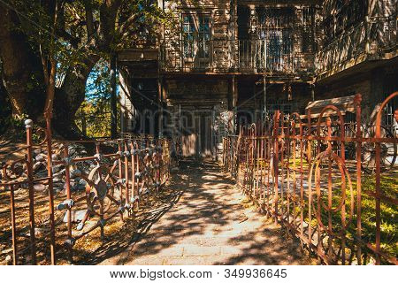 Gonzalez Catan, Argentina, September 28, 2019: Entrance Path To Abandoned Building In The Amazing Me