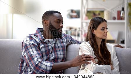 Loving Black Boyfriend Calming Girlfriend And Trying To Reconcile After Quarrel