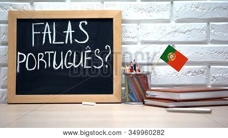 Do You Speak Portuguese On Board, International Flag In Box, Learning Language