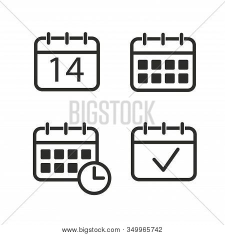 Calendar Icon Isolated White Background Stock Vector Illustration