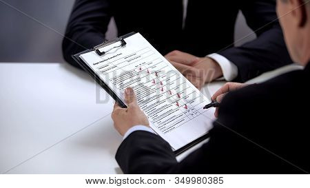 Employer Filling Data In Job Candidate Test, First Impression, Job Application