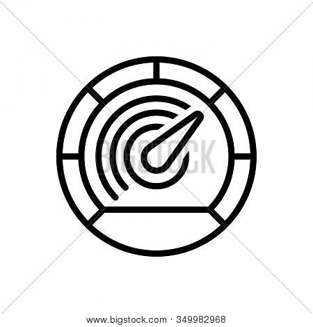 Black Line Icon For Speedometer Accelerate Arrow Barometer Control Measurement Performance Speed Tes
