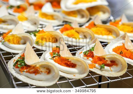 Thai Style Stuffed Crispy Stuffed With Sweet Coconut And Thai Sweet Golden Threads Called 