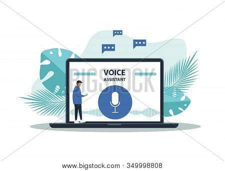 Ai, Voice Assistant, Speech Driven Modern User Interface, Business Networks Concept Design.