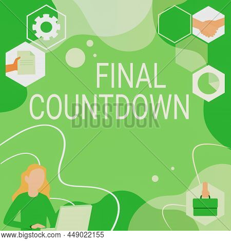 Sign Displaying Final Countdown. Business Concept Last Moment Of Any Work Having No Posibility Of Di