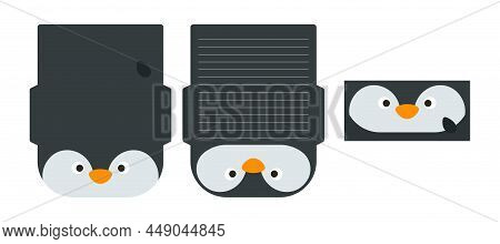 Cute Lovely Penguin Letter Writing Stationery Paper Laser Cutting Card Template. Animal Design For G