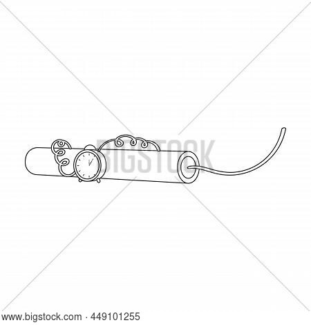 Dynamite Vector Icon.outline Vector Icon Isolated On White Background Dynamite.