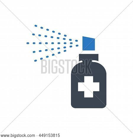 Medical Alcohol Spray Disinfector Related Vector Glyph Icon. Disinfector Sign. Sanitizer Icon. Isola