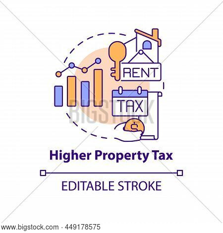 Higher Property Tax Concept Icon. Rent Payment Costs. Ppa Disadvantage Abstract Idea Thin Line Illus