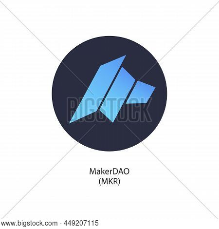 Makerdao Platform Cryptocurrency Icon Isolated On White Background. Vector Illustration