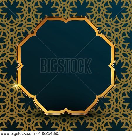 Big Volumetric Golden Vector Frame. Intersection Of Circular Elements.