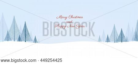 Christmas And Happy New Year Postcard With Gradient Mesh, Vector Illustration