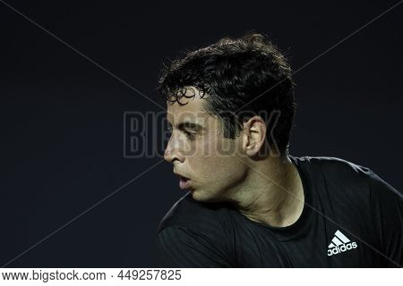 Rio, Brazil - February 14, 2022: Jaume Antoni Munar Clar (esp) Plays Against Carlos Alcaraz (esp) In