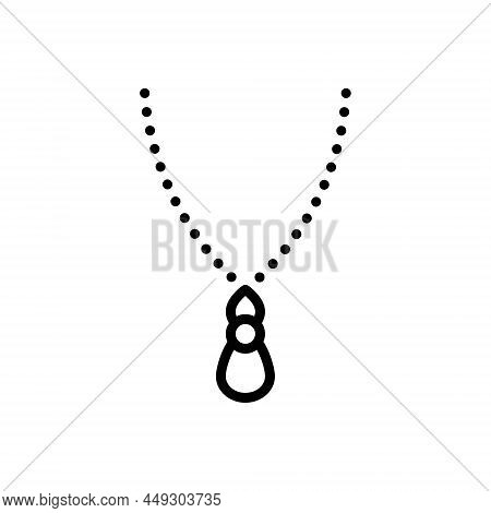 Black Line Icon For Pendant  Knickknack Ornament Jewel Necklace Gemstone Jewelery Accessory Beauty